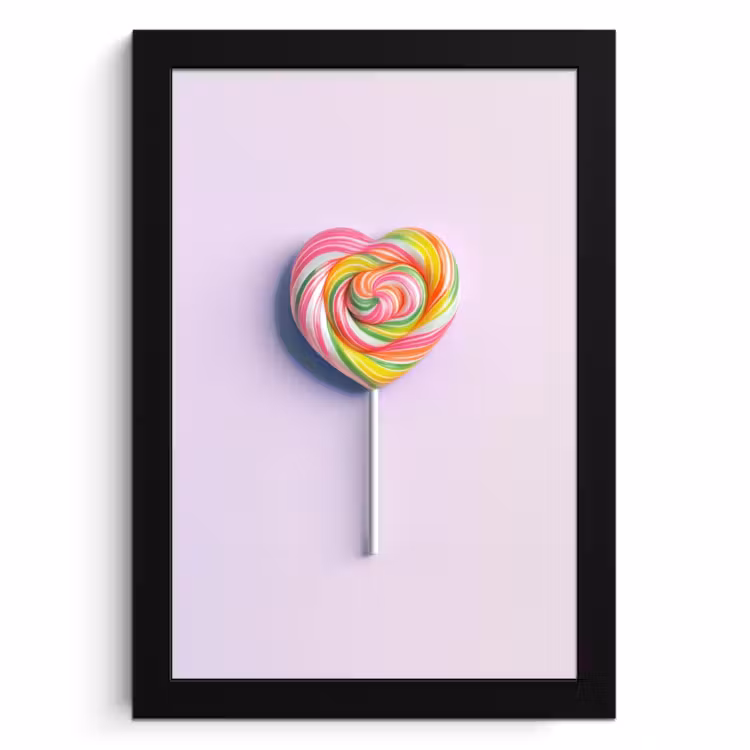 Poster met lijst - Hart - Lolly - Snoep — 1