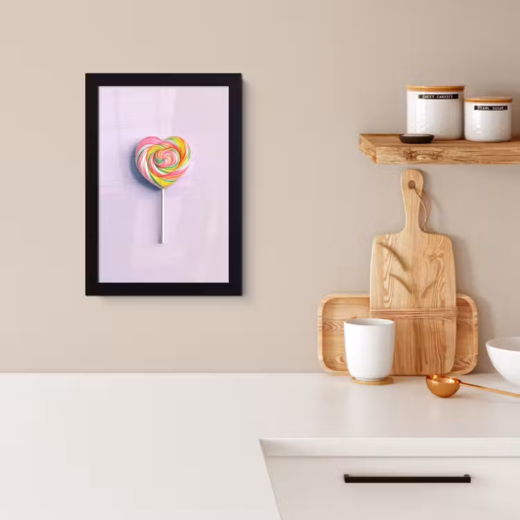 Poster met lijst - Hart - Lolly - Snoep — 2