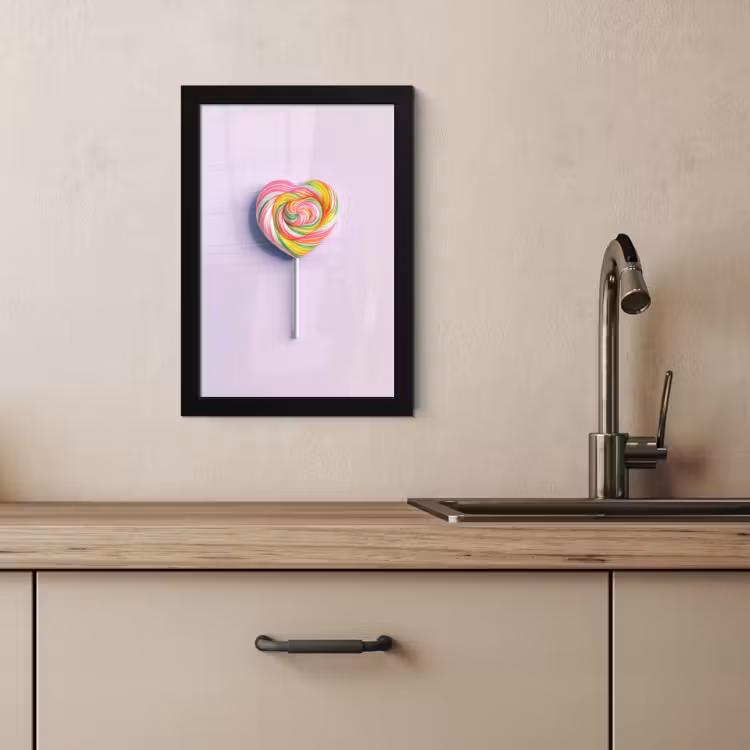 Poster met lijst - Hart - Lolly - Snoep — 3