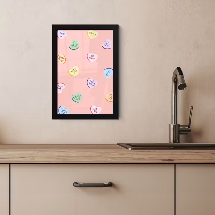 Poster met lijst - Hart - Snoep - Pastel - Tekst — 3