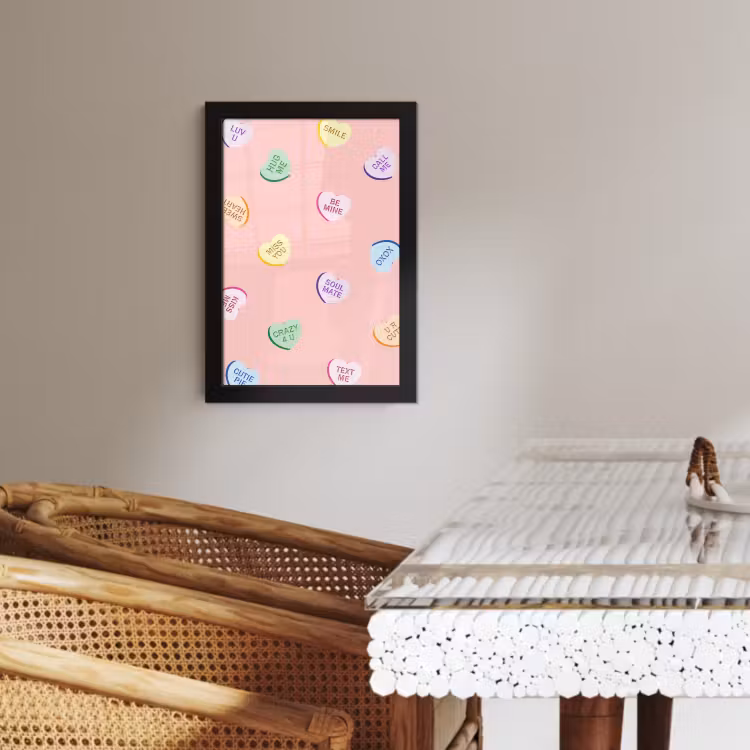 Poster met lijst - Hart - Snoep - Pastel - Tekst — 4
