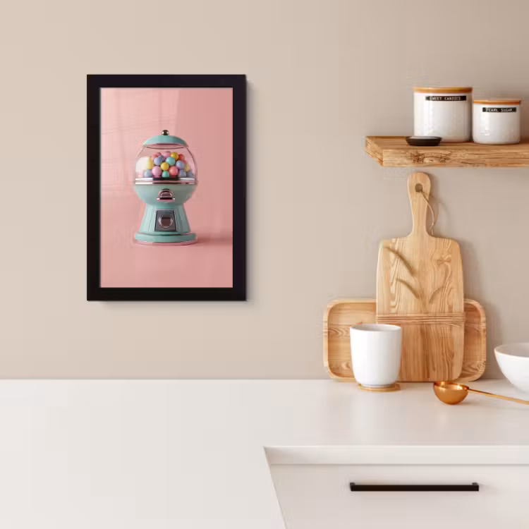 Poster met lijst - Kauwgom - Retro - Snoep - Roze — 3