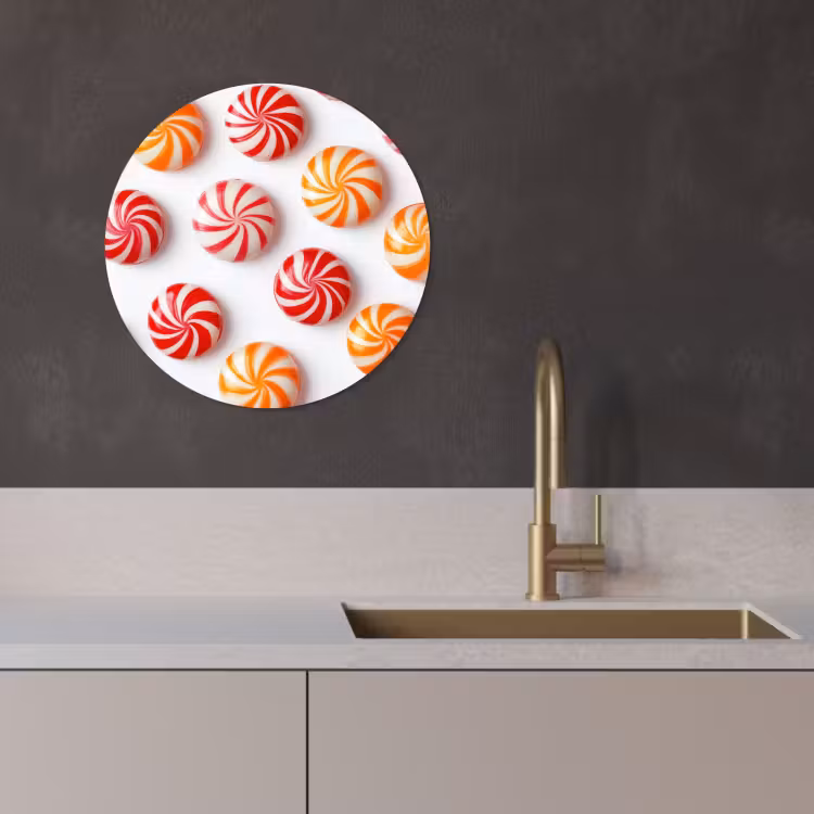 Muurcirkel - Snoep - Patroon - Rood - Oranje — 2