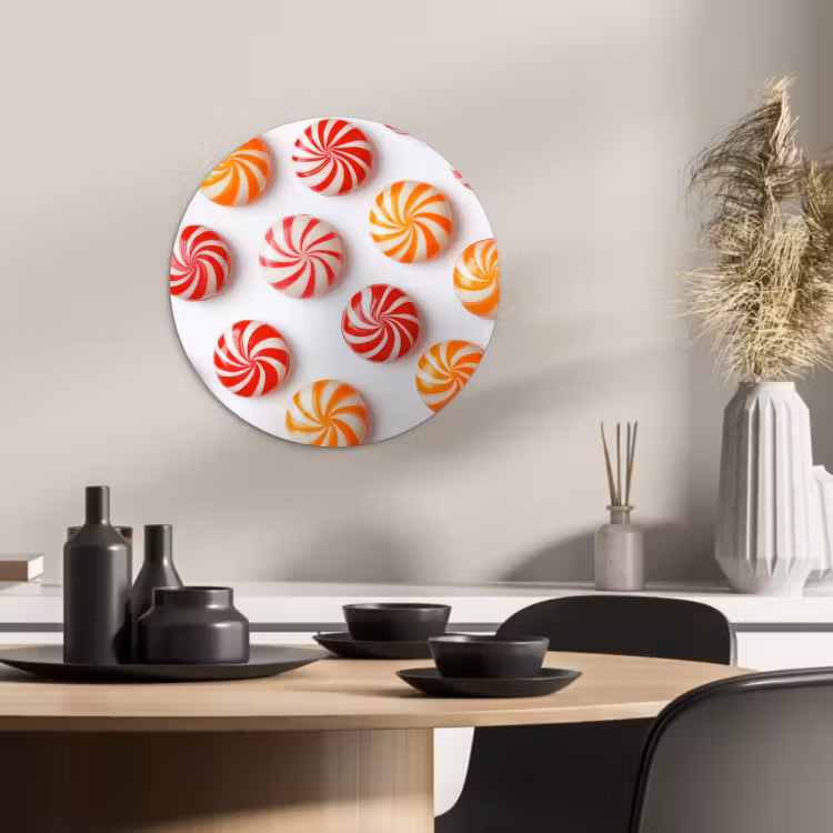 Muurcirkel - Snoep - Patroon - Rood - Oranje — 3