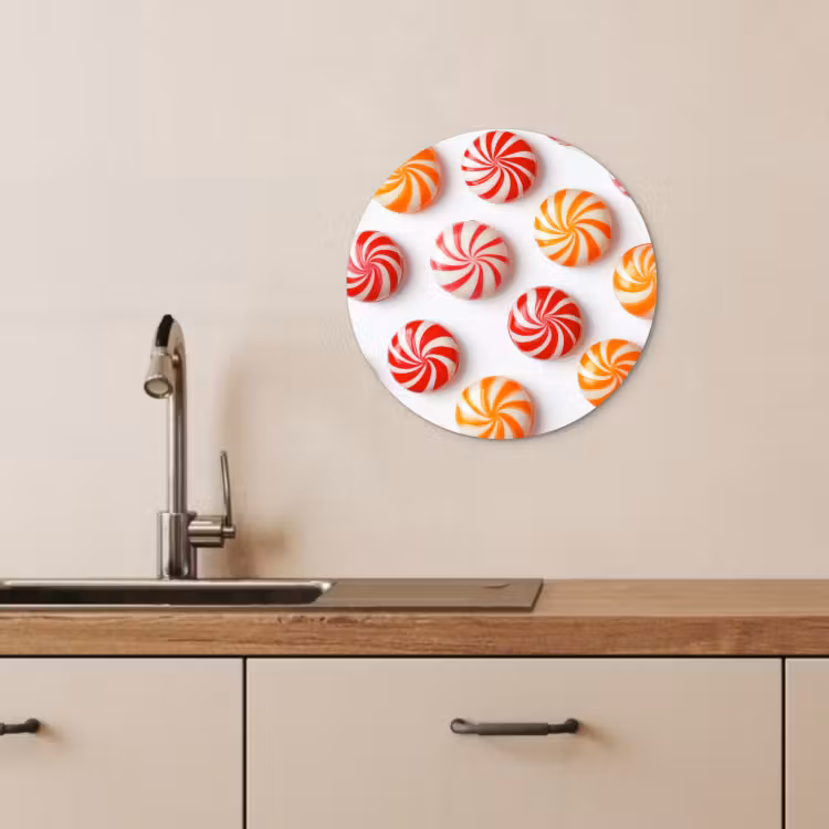 Muurcirkel - Snoep - Patroon - Rood - Oranje — 4