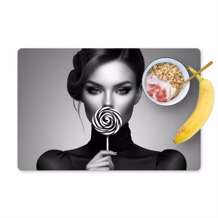 Placemat vinyl - Vrouw - Lolly - Zwart — 1