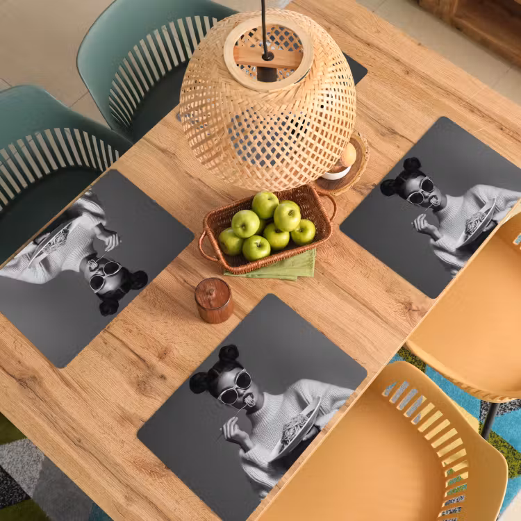 Placemat vinyl - Vrouw - Pasta - Zonnebril — 3