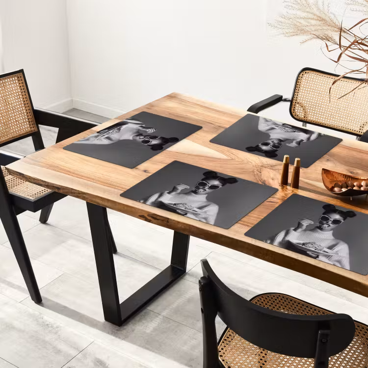 Placemat vinyl - Vrouw - Pasta - Zonnebril — 4