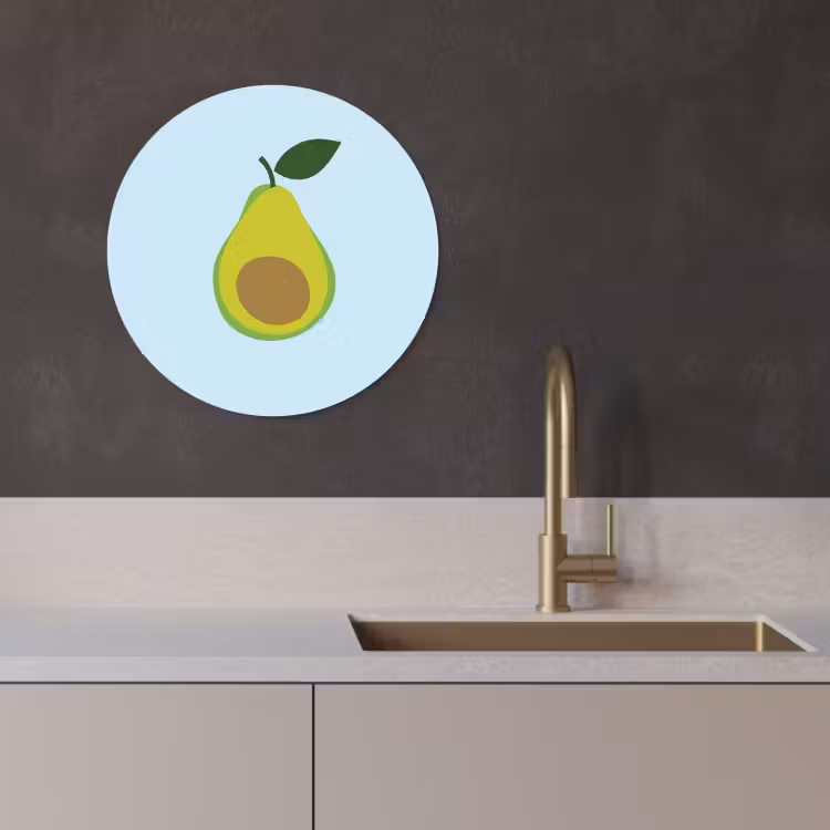 Muurcirkel - Avocado - Illustratie - Groene - Vrucht — 4