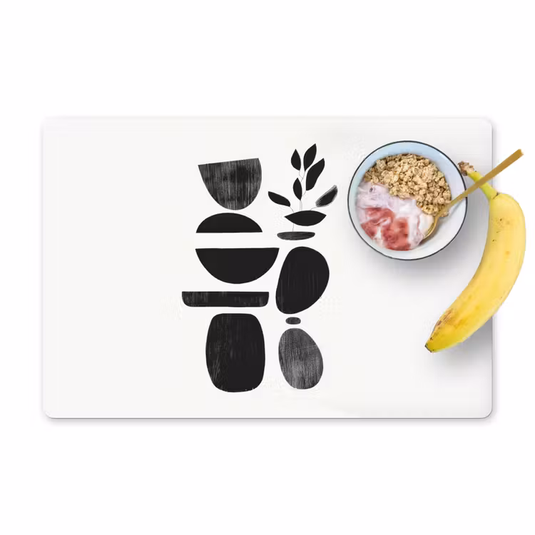 Placemat vinyl - Japandi - Zwart - Abstract — 1