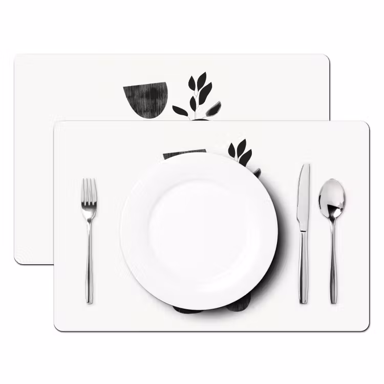 Placemat vinyl - Japandi - Zwart - Abstract — 2