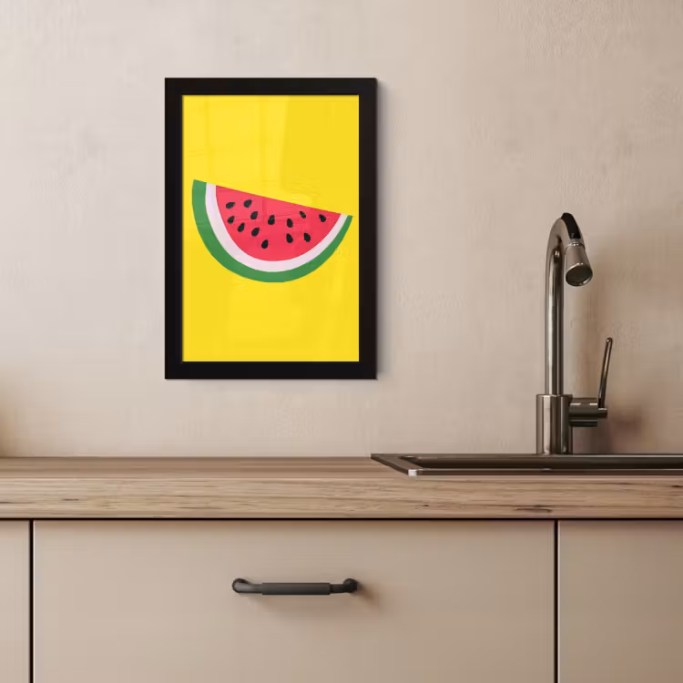 Poster met lijst - Fruit - Watermeloen - Geel — 3