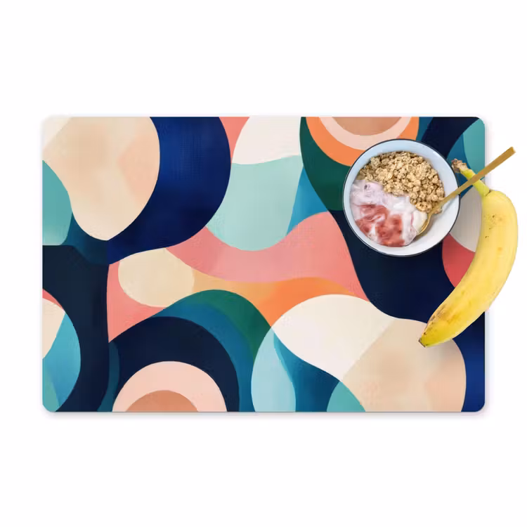 Placemat vinyl - Abstract - Blauw - Roze — 1