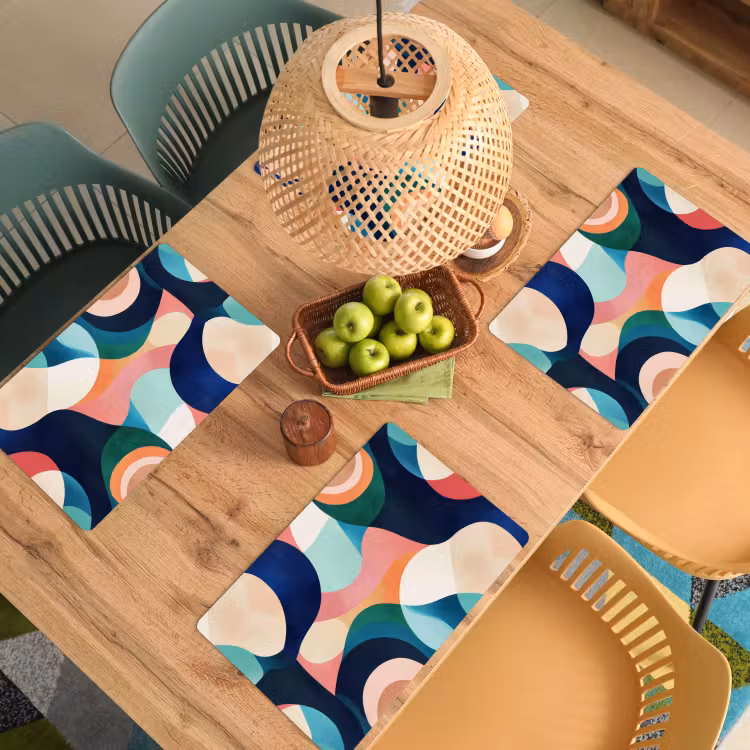 Placemat vinyl - Abstract - Blauw - Roze — 3