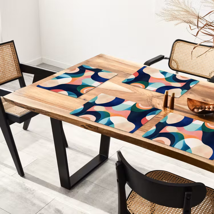 Placemat vinyl - Abstract - Blauw - Roze — 4