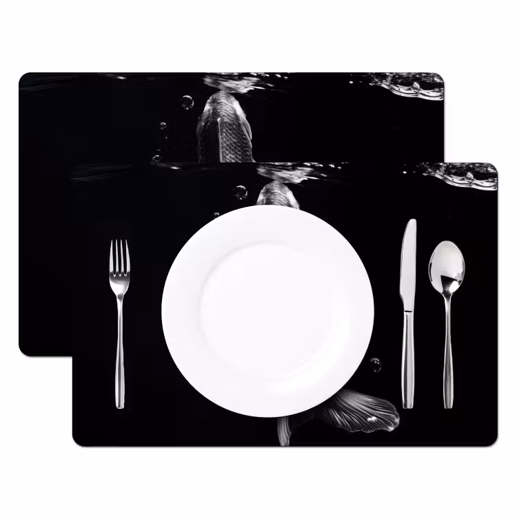 Placemat vinyl - Koi - Vissen - Water - Zwart — 2