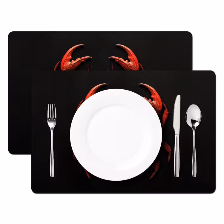 Placemat vinyl - Krab - Rood - Vissen - Schaaldieren — 2