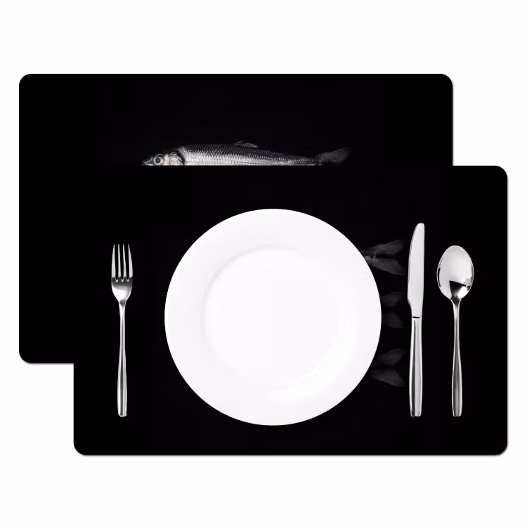 Placemat vinyl - Haring - Vissen - Zwart — 2