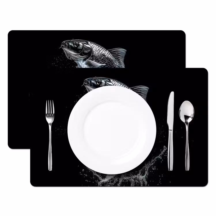 Placemat vinyl - Vis - Koi - Zwart - Water — 2