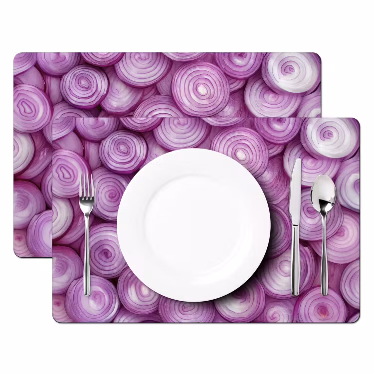 Placemat vinyl - Paars - Uien - Close up — 2