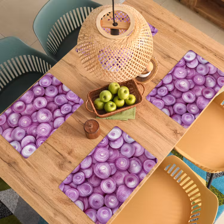 Placemat vinyl - Paars - Uien - Close up — 3