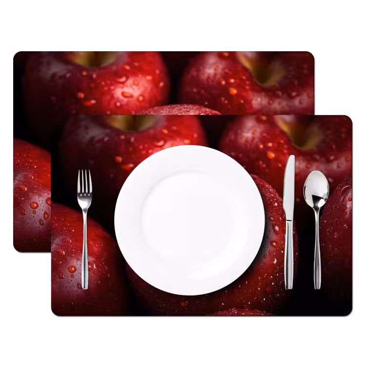 Placemat vinyl - Rood - Appels - Fruit — 2
