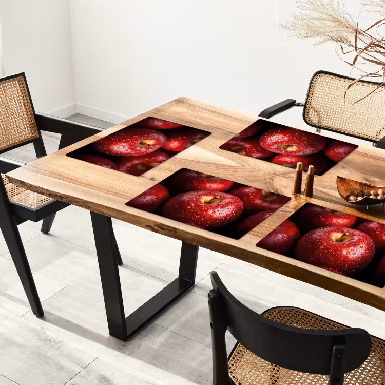 Placemat vinyl - Rood - Appels - Fruit — 4