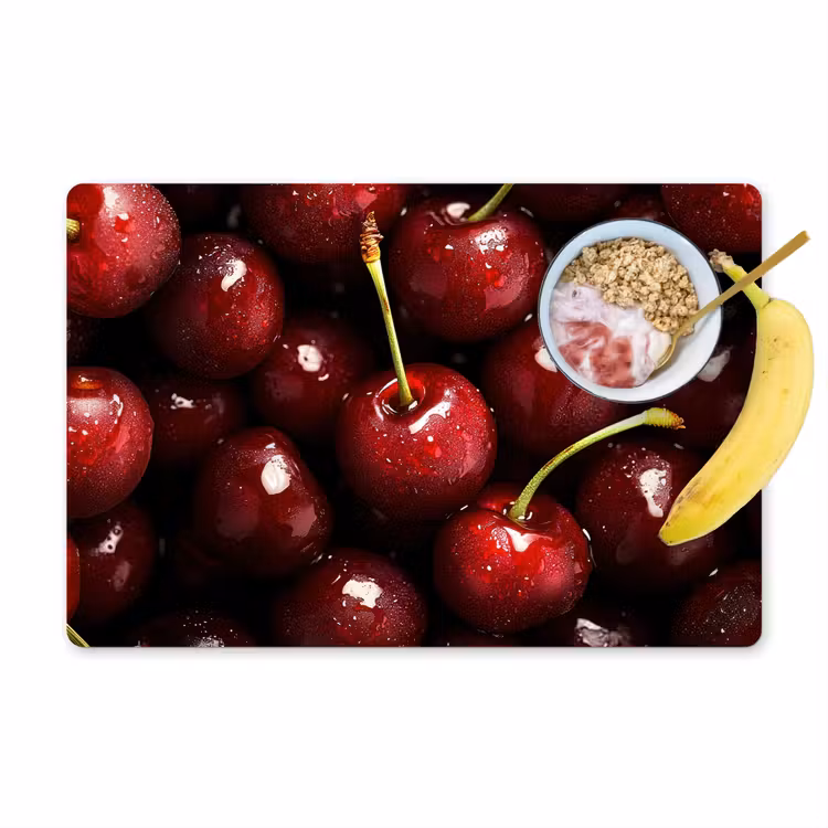 Placemat vinyl - Rood - Fruit - Kersen — 1