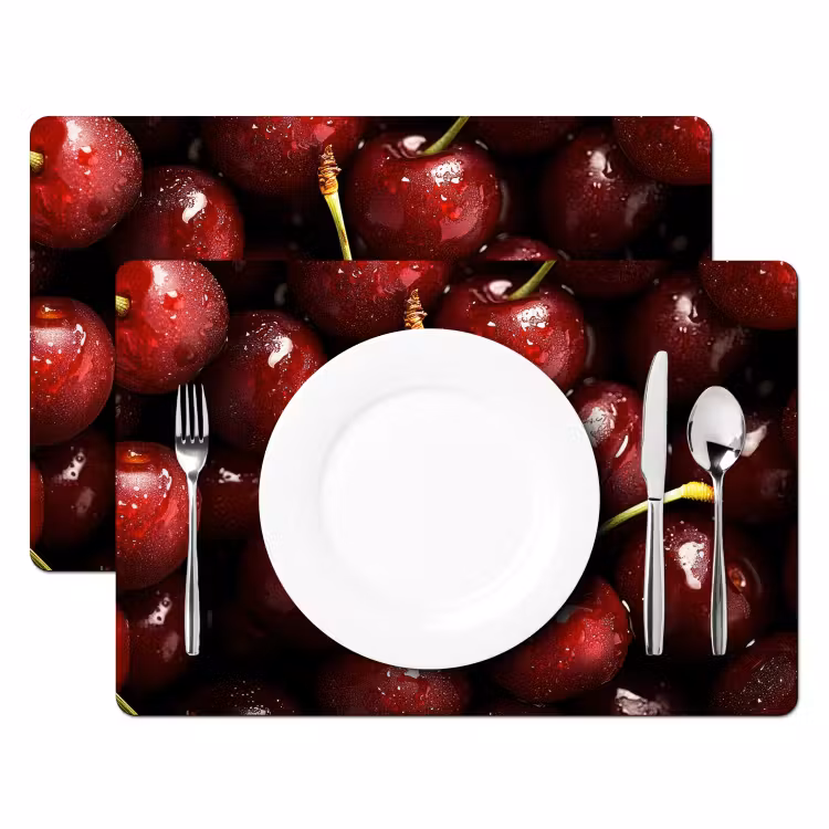 Placemat vinyl - Rood - Fruit - Kersen — 2