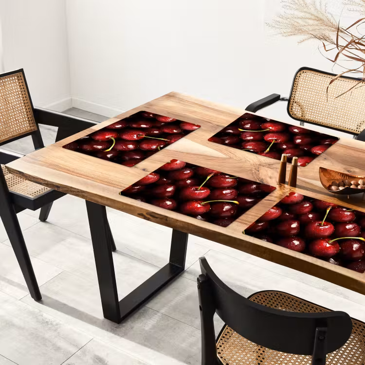 Placemat vinyl - Rood - Fruit - Kersen — 4