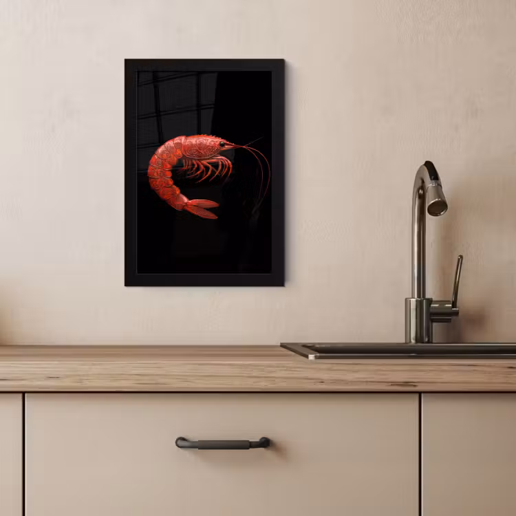 Poster met lijst - Garnaal - Rood - Dieren — 3