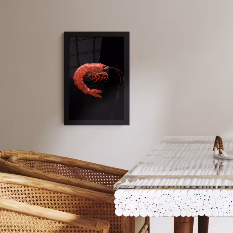Poster met lijst - Garnaal - Rood - Dieren — 4