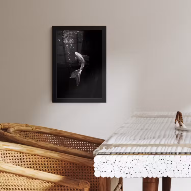 Poster met lijst - Koi - Vis - Wit - Zwart — 4