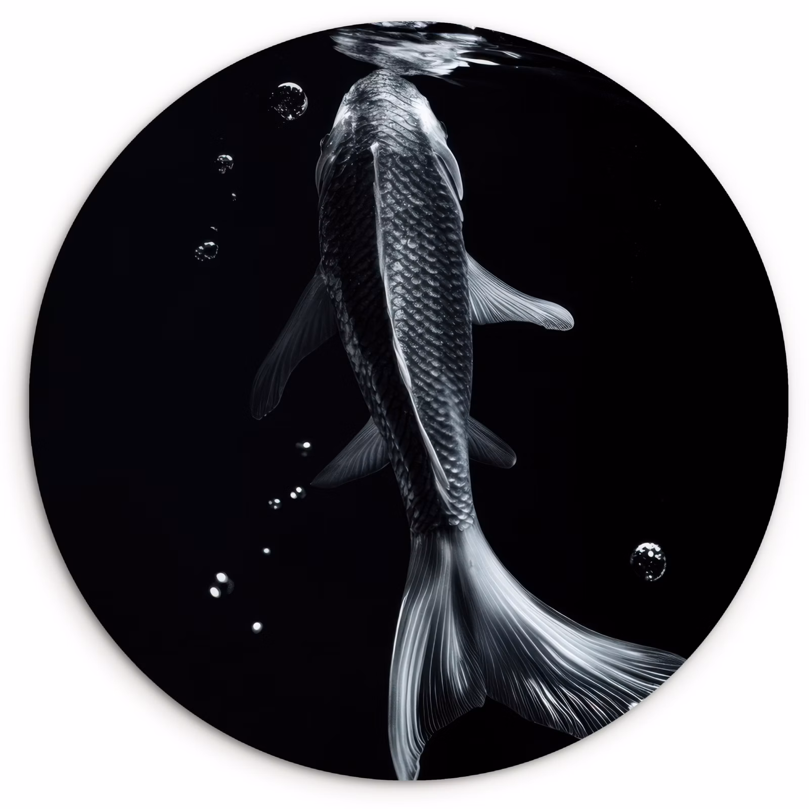 Muurcirkel - Koi - Vissen - Water - Zwart — 1