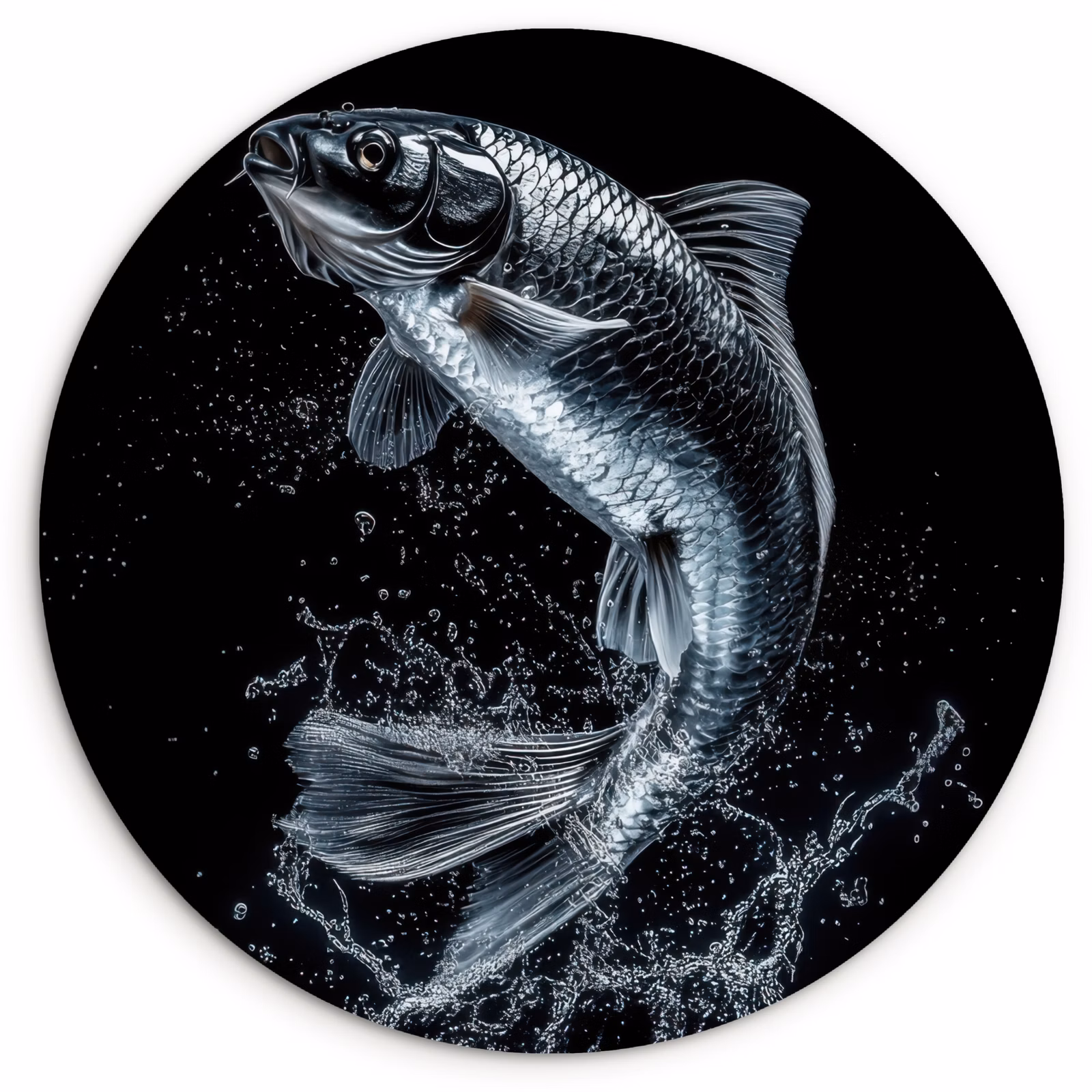 Muurcirkel - Vis - Koi - Zwart - Water — 1