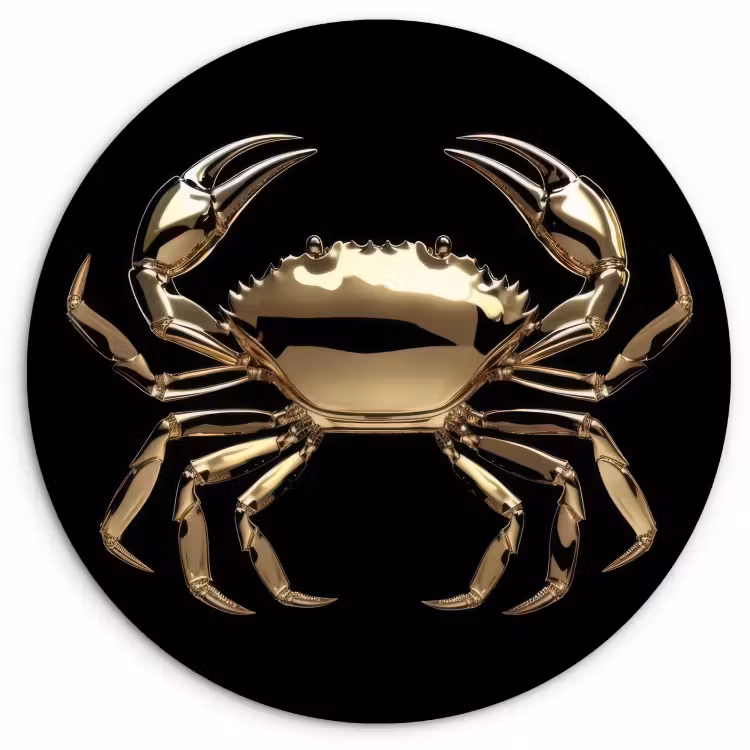 Muurcirkel - Goud - Krab - Dieren - Zwart — 4