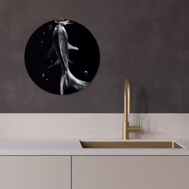 Muurcirkel - Koi - Vissen - Water - Zwart — 2