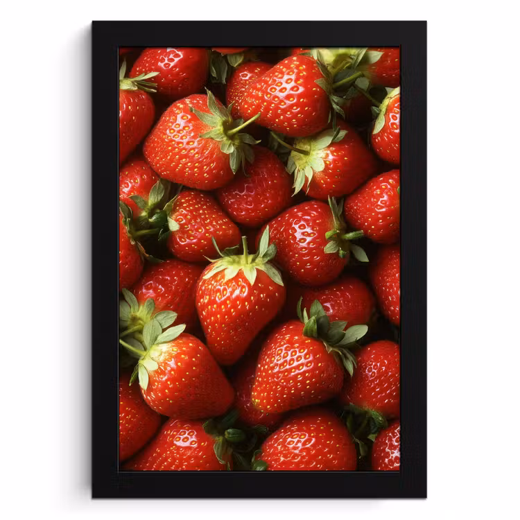 Poster met lijst - Aardbei - Fruit - Rood — 1