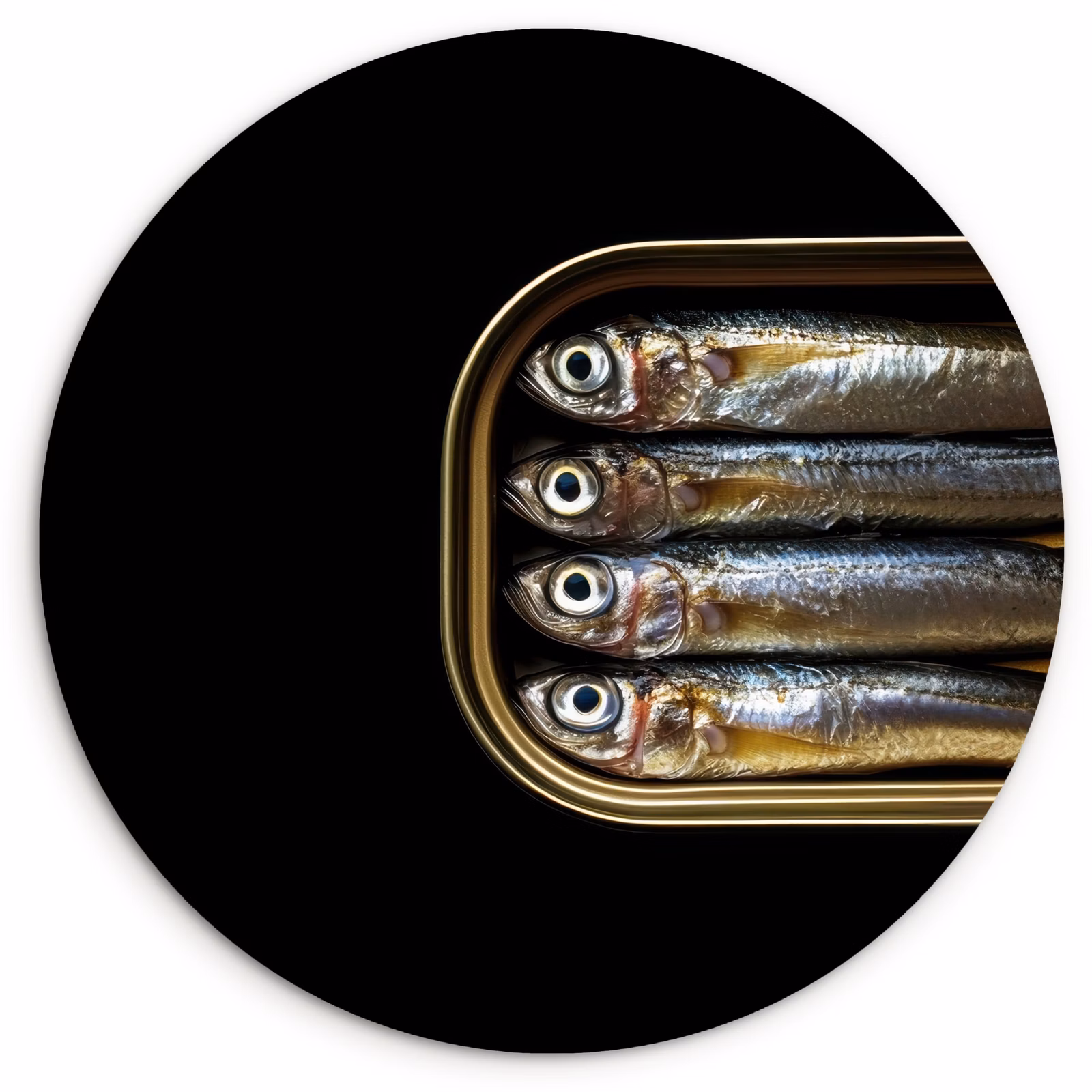 Muurcirkel - Sardines - Blik - Zwart - Vissen — 1