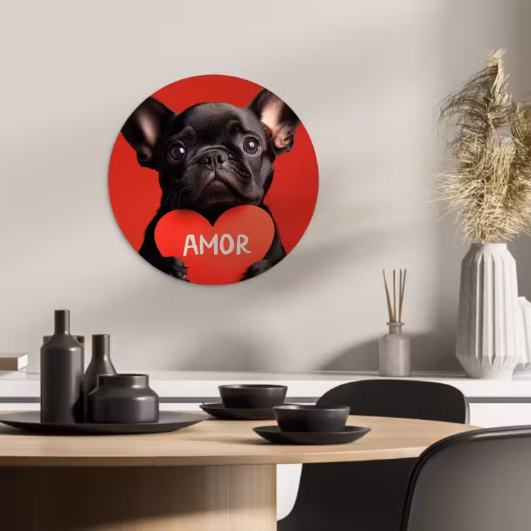 Muurcirkel - Amor - Hond - Hartje - Rood — 3