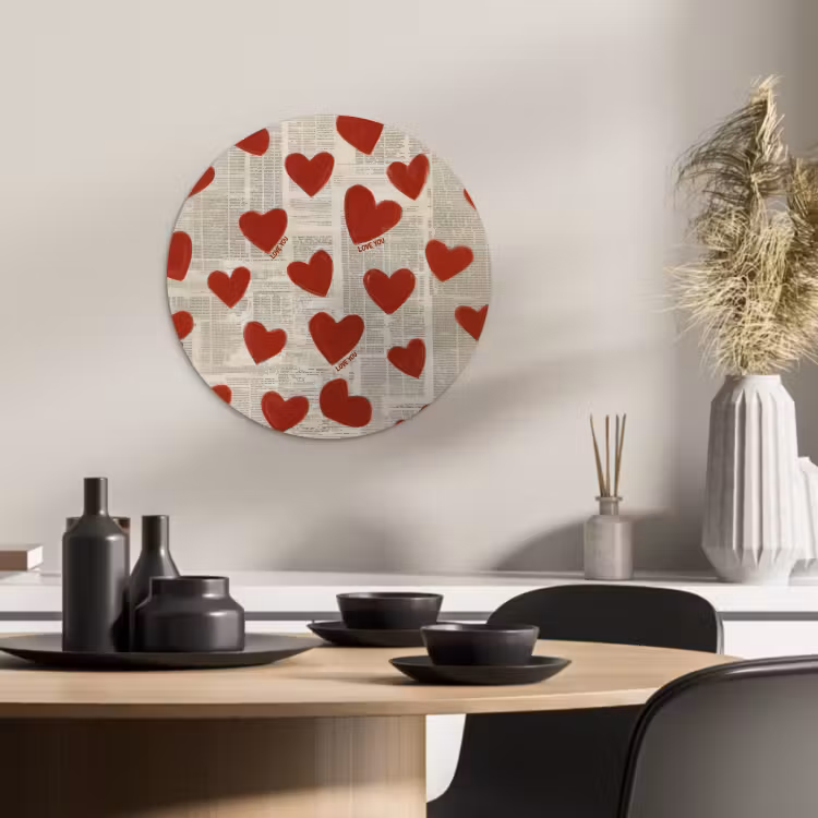 Muurcirkel - Hartjes - Krant - Loveyou — 2