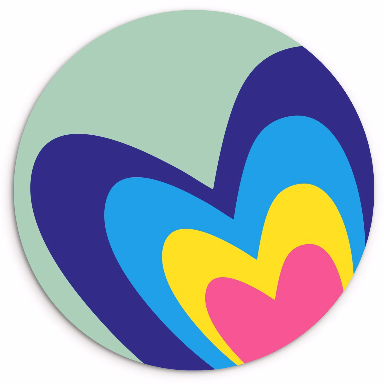 Muurcirkel - Hartjes - Kleurrijk - Valentijn — 1