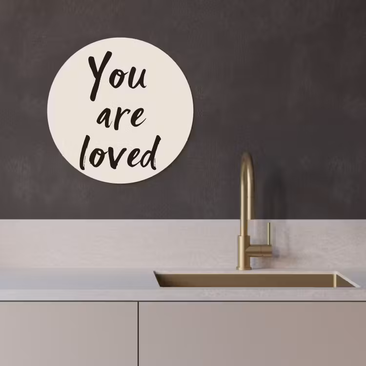 Muurcirkel - Minimalistisch - Beige - Love — 2