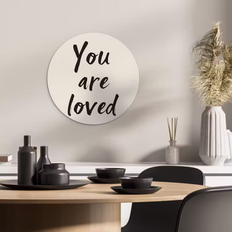 Muurcirkel - Minimalistisch - Beige - Love — 3