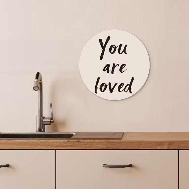 Muurcirkel - Minimalistisch - Beige - Love — 4