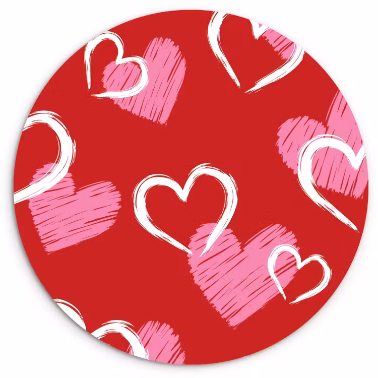 Muurcirkel - Patroon - Hartjes - Roze - Valentijn — 4
