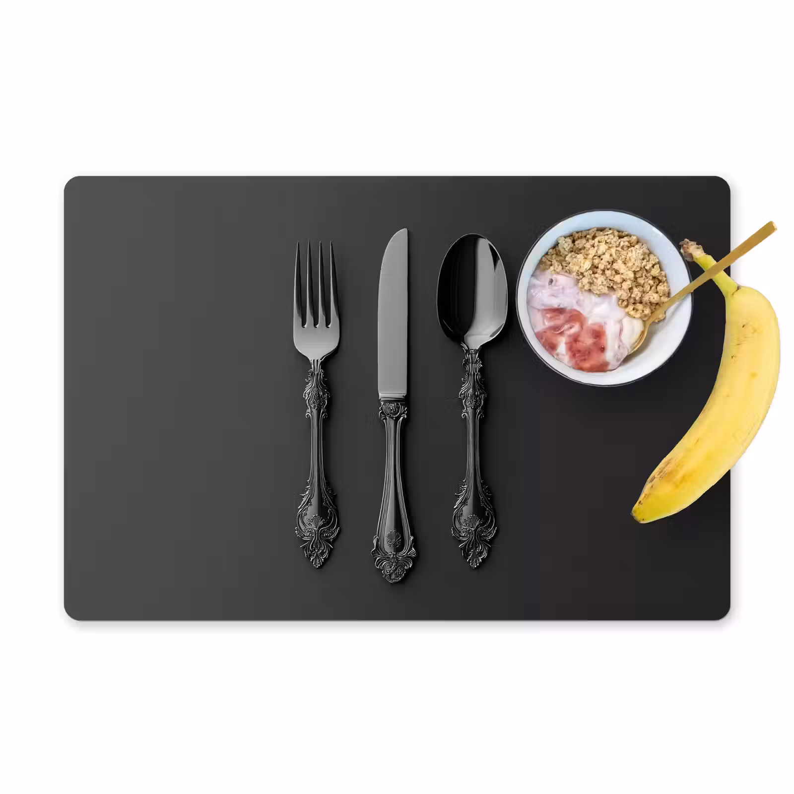 Placemat vinyl - Bestek - Zwart — 1