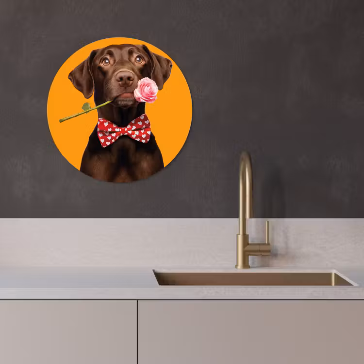 Muurcirkel - Hond - Oranje - Roos - Valentijn — 4