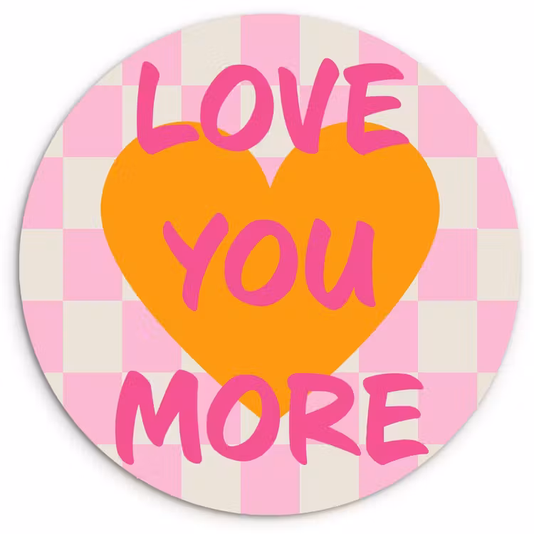 Muurcirkel - Valentijn - Love - Roze - Oranje — 1
