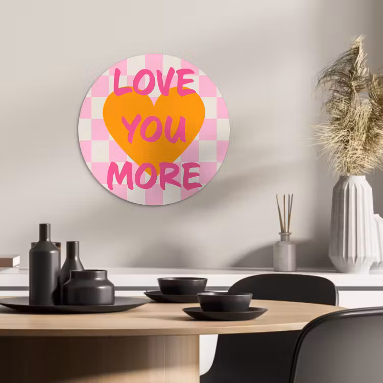 Muurcirkel - Valentijn - Love - Roze - Oranje — 2